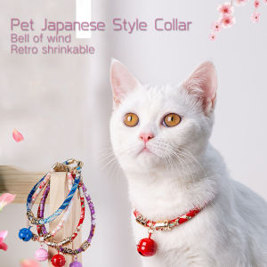 [Temporarily delisted] [With Bell]29-36cm Adjustable Japanese Style Pet Collar Retro-Style Cat Neck Ring Pet Cat Dog Accessories