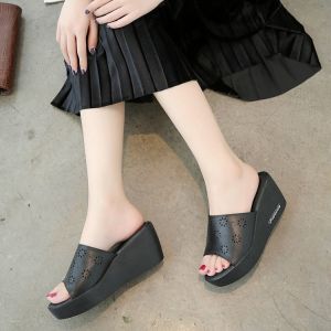 [Free Shipping] New Summer Styles Of WomenS Sandals: High-Heeled Open-Toe Wedge-Heeled Hollowed-Out Non-Slip Thick-Soled And Platform Sandals For Outdoor Wear