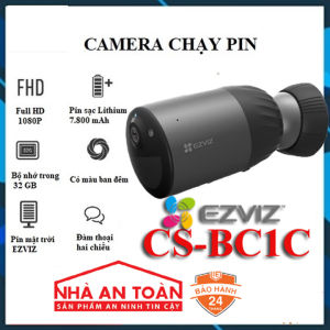 Camera IP Wifi 2MP ngoài trời dùng pin EZVIZ CS-BC1C kèm pin mặt trời Ezviz CS-CMT-Solar hàng chính hãng Nhà An Toàn