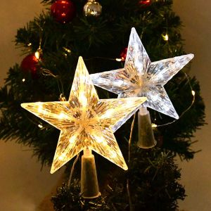 Christmas Tree Topper Star Decoration With Lights Home Living Decoration Changing Xmas Shiny Rotating Light Party LED Lamp
