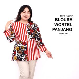 Atasan Batik Blouse Big Size Wanita Lengkap S-M-L-XL-2L-3L-4L-5L-6L-7L Model Blus Jumbo Seragam Batik / Atasan Batik Big Size Formal / Pakaian Batik Kantor Kerja LD 140 Kekinian