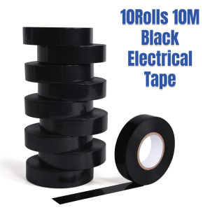 10Rolls 10M Black Electrical Tape Multi-Pack Electric Tape Insulation Tape Professional Grade for Repairing Electrical Wires Protection