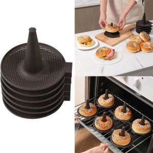 ANGFEW 6Pcs Conical Shape Silicone Donut Mold Portable Coffee Bagel Pans Set Pastry Molds Dishwasher Safe Bread Mold for Baking Baking