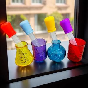 COUPLECOL Educational Mini Measuring Cups 4 Colored Sensory DIY Liquid Measure Tool Learning with Scale Science Experiment Cups Teaching Aid