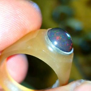 Kalimaya Black Opal Translucet Asli Banten Jarong Jozz Tanduk Bule