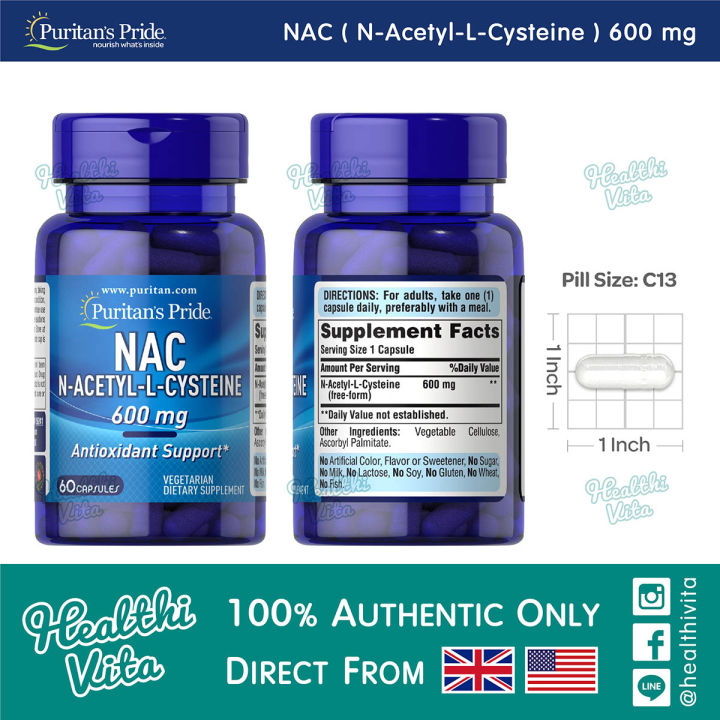 Puritan's Pride - NAC N-Acetyl Cysteine 600 mg/cap : 60 caps ❌EXP 10/27