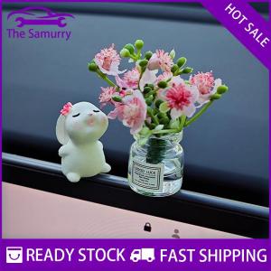 Samurry ✨Hot Sale✨ 1 Set New Car Healing Doll Ornaments Cute Mini Vase And Rabbit Car Center Console Window Decoration