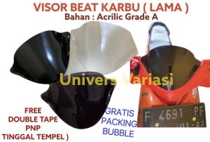 GARANSI JIKA PECAH ! VISOR BEAT KARBU 2008 - 2012 WINDSHIELD HONDA BEAT LAMA CARBULATOR KACA ANGIN DEPAN AKRILIC TEBAL 2MM GRADE A VISOR BEAT KARBU 2008 2009 2010 2011 VISOR BEAT FI FREE DOBEL TIP 3M Visor Honda Beat Carbu Visor Beat Lama Visor Beat Old