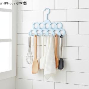WP💓💛💖 11Holes Bathroom Storage Rack Plastic Hanger Organizer Closet Space Saving Scarf Belt Tie Hat Towel Bag Purse Holder Dorm Room