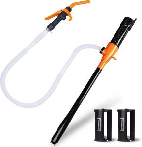 Portable Battery Operated Fuel Transfer PumpElectric Siphon Pump for GasWater Oil and Diesel Transfer-Orange