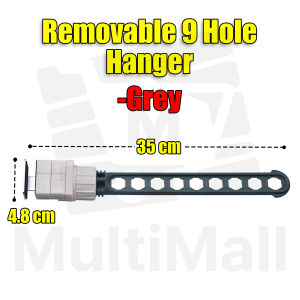 Removable 9 Hole Hanger – Grey  Wall-Mounted Window Frame Drying Rack Space-Saving Multifunctional and Portable Balcony Drying Rod for Towels and Clothes |Hanger| Clothes and Hanger| Hole Hanger