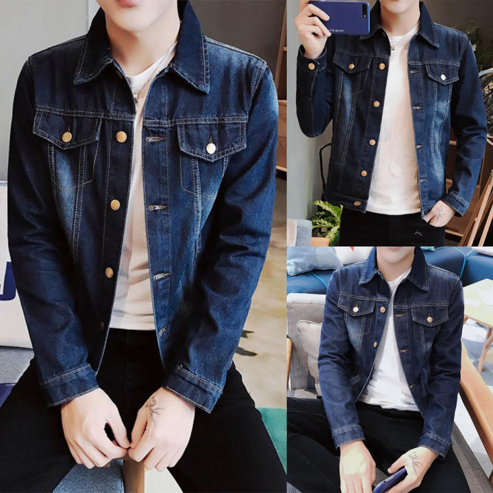 (G) MEN'S DENIM JACKET SIZE:S-XL (BIG SIZE) | Lazada PH