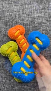 AimayaPet Pet Dog Chew Toys Rubber Bone Toy Bite Resistant Puppy Interactive Stick Puppy Chewing Toy Squeaky Interactive Dog Toys