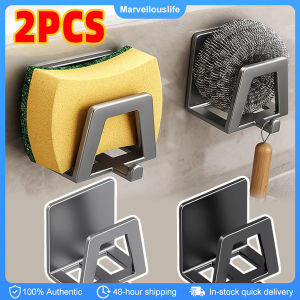 1/2PCS Stainless Steel Sponge Holder Self Adhesive Sink Drain Drying Sponges Racks Countertop Storage Shelf Kitchen Organizer