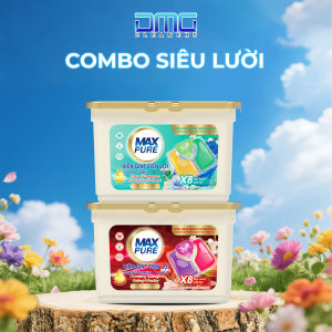 Combo Siêu Lười Maxpure Gồm 2 Hộp Viên Giặt 4in1 (Phối 2 Hương): Hộp Đắm Say & Hộp Huyền Thoại | Trải Nghiệm 2 Mùi Thơm