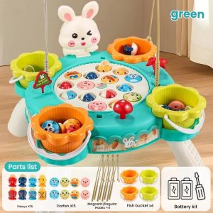 Electric Magnetic Fishing Toys 360 Rotating Plate Music Lights Safe Bpa-free Plastic Kids 3+ Hari