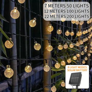 Solar Lights Outdoor Waterproof Garden Decorative Lights LED Bulbs Wedding String Lights 50 Lights 200 Lights Christmas Lights Crystal Ball String Lights