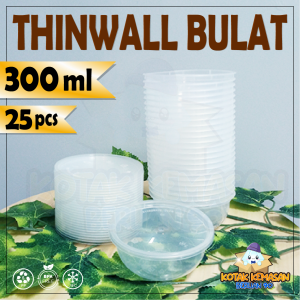 Thinwall  300ml Bulat / mangkok plastik 300 ml Berlian 25 Pcs thinwall dessert