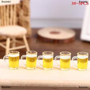 [COD] Bsuimki 5 chiếc cốc rượu thu nhỏ Nhà búp bê 1:12 cốc bia chai rượu Mô hình đồ chơi trang trí búp bê