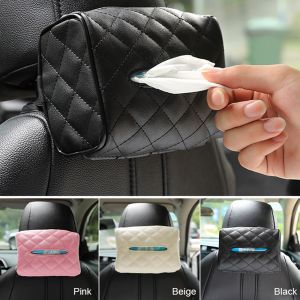 Car Sun Visor Leather Tissue Storage Box Case Universal Auto Paper Towel Box Car Interior Organizers