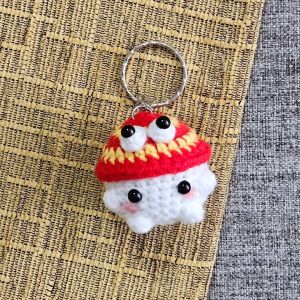 [READY STOCK] Cute Crochet Mushroom/Pikachu/Penguin Keychain/Key accesories/Bag Charms/Keychain/Bag Chain