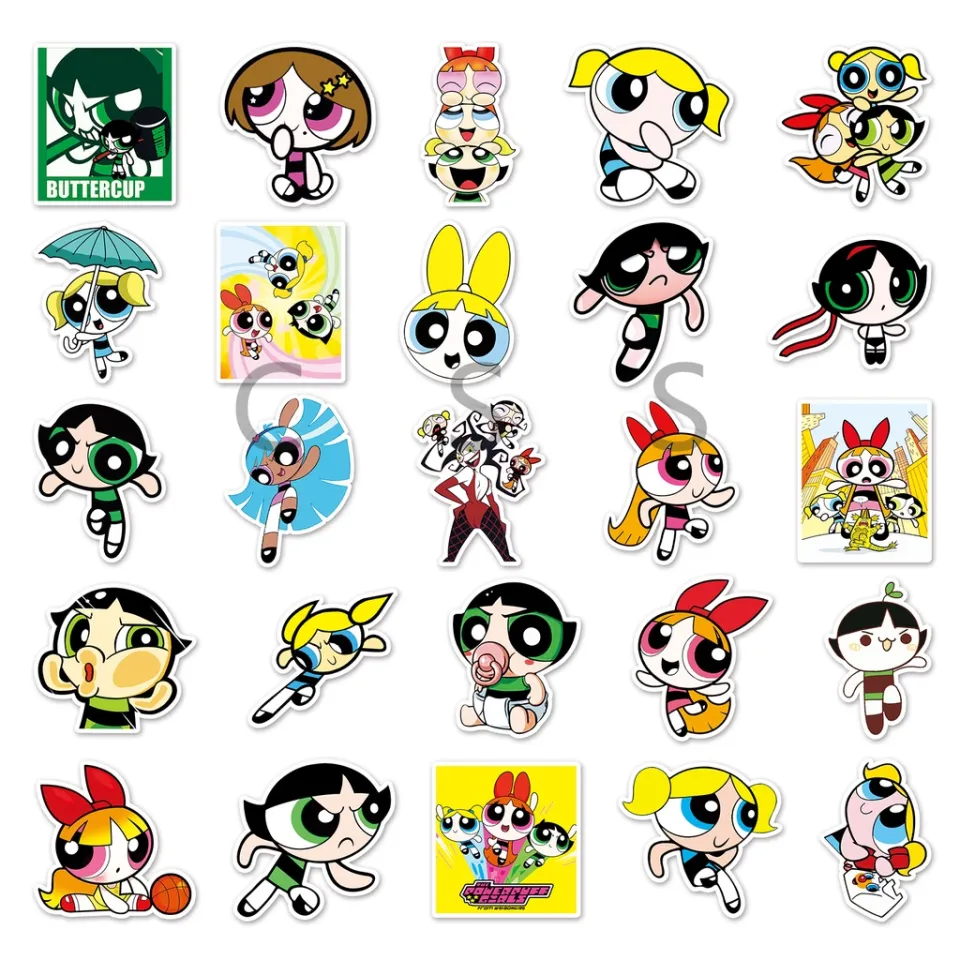 CSS 50Pcs/Set The Powerpuff Girls Graffiti Waterproof Sticker Cartoon DIY  Cute Decorative Stickers | Lazada PH