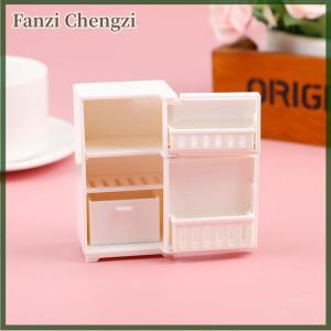 Fanzi Dollhouse Miniature Bench Refrigerator Toys Kitchen Home Furniture Decoration