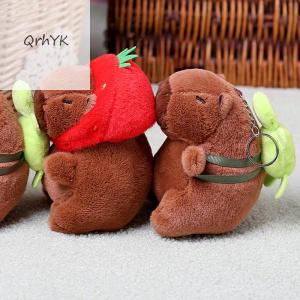 【CANAMEK】 Creative Cute Capybara Plush Keychain Soft Stuffed Animal Doll Keyring Car Charms Backpack Pendant Decoration Accessories Gifts