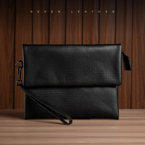 Reven Leather Dewa Handbag - Tas Tangan Clutch Pria Kulit Sapi Asli Free Random Gift
