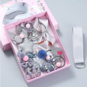 Jepitan Ikat Rambut Pita Aksesoris Anak 1 Set 18 Pcs Dengan Box Hadiah Ulang Tahun