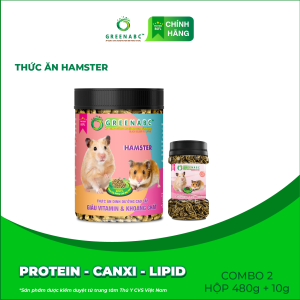 Thức ăn Hamster GREENABC – Bổ sung Protein - Canxi - Lipid giúp Hamster ăn ngon giảm căng thẳng long mượt tăng đề kháng - Hộp 10g và 480g