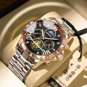 Genuine BINBOND luxury watch for men waterproof original brand multifunctional stainless steel tourbillon design luminous chronograph watch