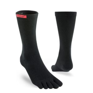 ถุงเท้า injinji ถุงเท้าวิ่ง กีฬา Sport Original Crew Black ถุงเท้าครึ่งแข้ง/ ถุงเท้า 5 นิ้ว แยกนิ้ว ของแท้