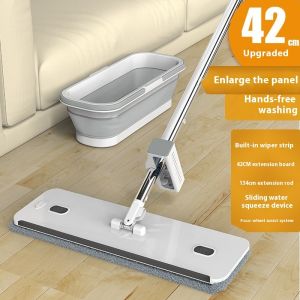 Mop for Home Use One-Sweep Clean with Bucket Lazy Hands-Free Washing Absorbent Large Area Moppin