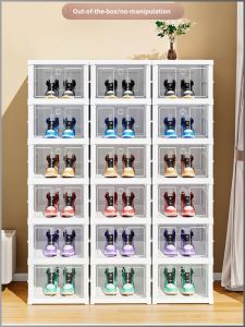 ชั้นวางรองเท้า มั่นคง พลาสติกใส ตู้รองเท้า ถอดออกได้ ไม่มีกลิ่น ป้องกันการล้ม ผู้ใช้ที่บ้าน กันฝุ่น