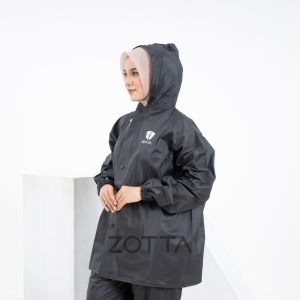 ZOTTA Jas Hujan Wanita Dewasa Stelan Atasan Celana Raincoat Bahan PVC