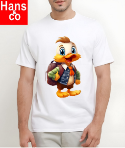 Kaos Pria 3 Dimensi Motif School Duck Tshirt Oblong Katun 24s H0168 By Hans & Co