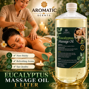 Eucalyptus Scented Relaxing Massage Oil (1 Liter) – Soothes Sore Muscles & Enhances Massage Therapy
