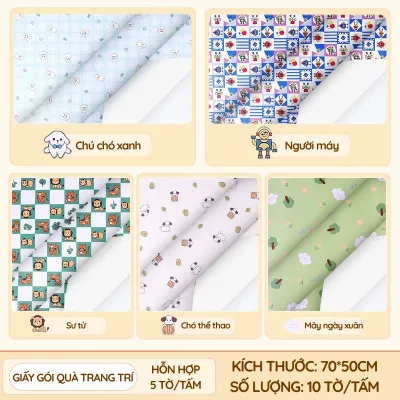 Giấy Gói Quà Sinh Nhật In Họa Tiết Hoạt Hình – Trang Trí Hộp Quà Handmade Trang Trí Giáng Sinh Quà Tặng Bạn Bè