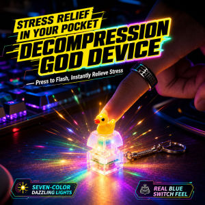 Duck Keycap Light Up Button Keychain Stress Relief Fidget Toy Cute Keyboard Keycap Pendant Bag Charm Gift