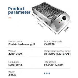 Stainless Steel Electric Barbecue Grill Smokeless Indoor BBQ Grill 2800W Barbecue Grill Heavy Duty Smoke-Free Meat And Vegetable Barbecue Machine With Controllable Temperature Non-Stick