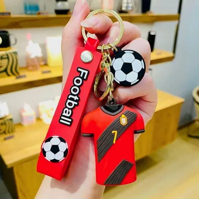 [Ready Stock] 3D Football Jersey Keychain World Cup Soccer Club Keyring Bag Charm Fan Gift Car Pendant Accessory