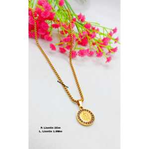 KALUNG+LIONTIN LAFADZ ALLAH MOTIF PERMATA ANTI LUNTUR DAN ANTI KARAT (COD)