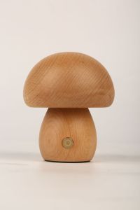 Wooden mushroom lamp for bedside ambiance a high-end night light for sleep and waking moments LED Mushroom charging desk lamp is quiet