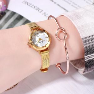 Womens Watch New Fashion Casual Ladies Mesh Strap Watch Student Quartz Watch