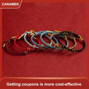 【CANAMEK 】 Hand Woven Size Adjustable DIY Red String Bracelets Adult Child Vintage Lucky Rope Bangles Gift