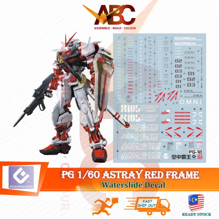 Mb F Racing Sticker (Evo) Waterslide Decal - PG 1/60 Astray Red Frame (Fluorescent) MBF-P02 ...