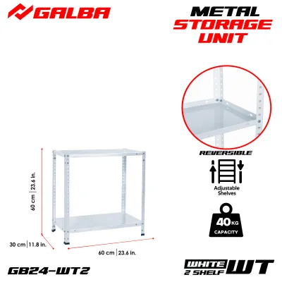 GALBA All-Steel 5 Layer Heavy Duty Shelving | Galvanized Steel Shelf | Warehouse Kitchen Storage Rack