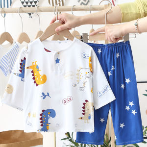 [STOCK in Msia]🌈(THIN Type)🌈 Cool Fabric 1-5Yrs Baby Kids Pajamas Set baju tidur kain sejuk baby girl baby boy budak 1-5thn
