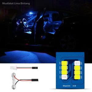 1PC Blue/Orange/Red/Pink Purple Change White Car LED Panel T10 C5W Festoon Adjustable Adapter Car Reading Light
